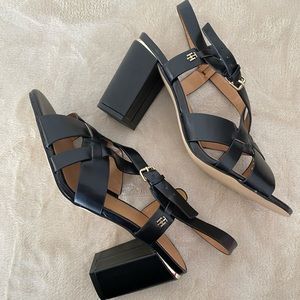 TOMMY HILFIGER Block Heel Sandals - Size 8